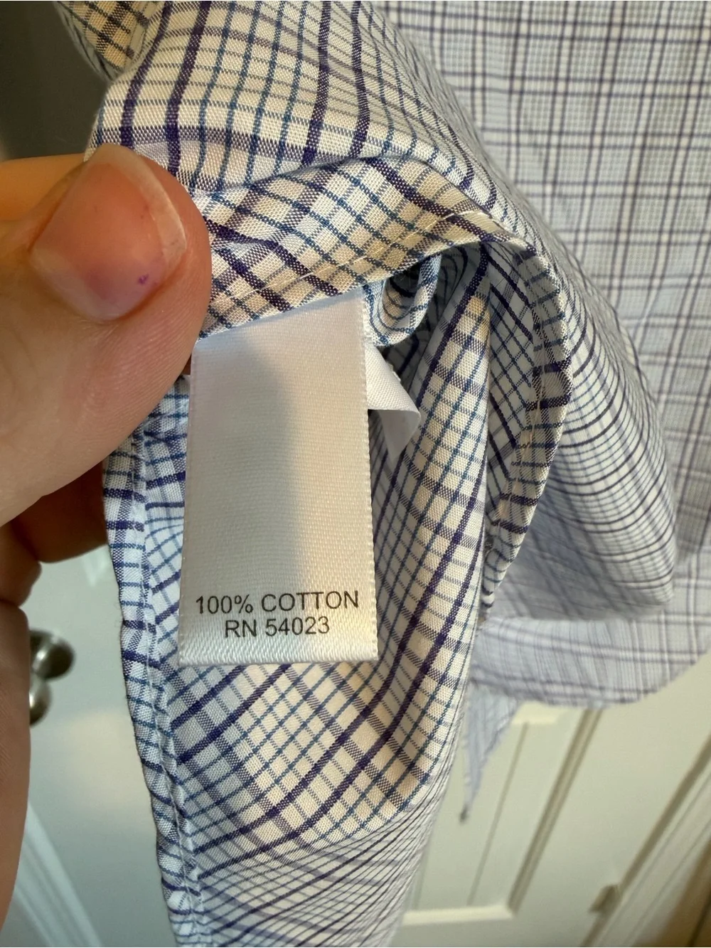 Banana Republic Blue and White Checked Dress Shirt